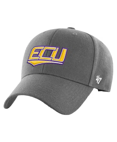 47 Brand Kids' Big Boys And Girls Charcoal Ecu Pirates Basic Mvp Adjustable Hat In Green
