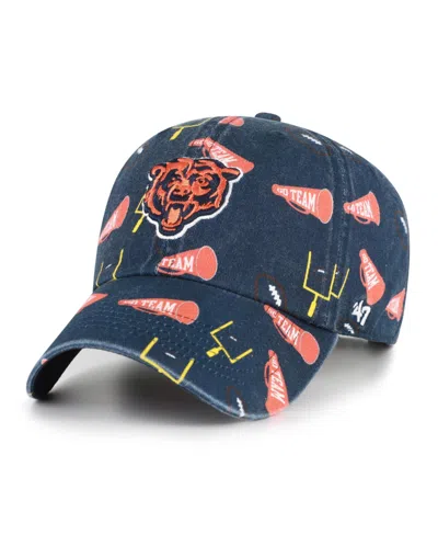 47 Brand Kids' Big Boys And Girls Chicago Bears Stomping Ground Clean Up Adjustable Hat In Blue