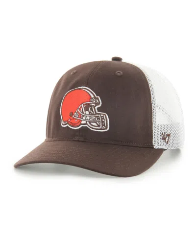 47 Brand Kids' Big Boys' And Girls' Cleveland Browns Trucker Structured Snap Closure Hat In Burgundy