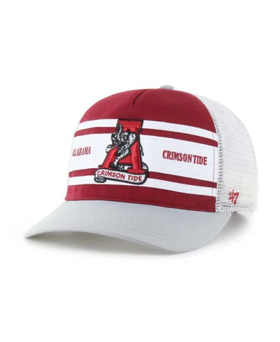 47 Brand Kids' Big Boys And Girls Crimson/gray Alabama Crimson Tide Super Stripe Hitch Adjustable Trucker Hat In Multi