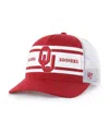 47 Brand Big Boys And Girls Crimson/white Oklahoma Sooners Super Stripe Hitch Adjustable Trucker Hat In Red
