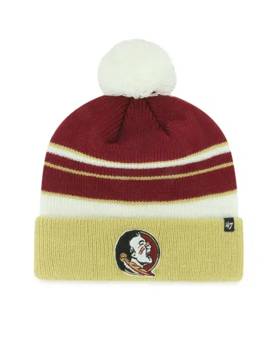 47 Brand Big Boys And Girls Garnet Florida State Seminoles Peewee Cuffed Knit Hat With Pom
