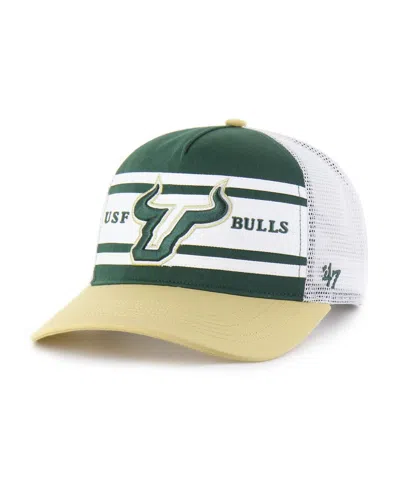 47 Brand Kids' Big Boys And Girls Green/gold South Florida Bulls Super Stripe Hitch Adjustable Trucker Hat In Multi