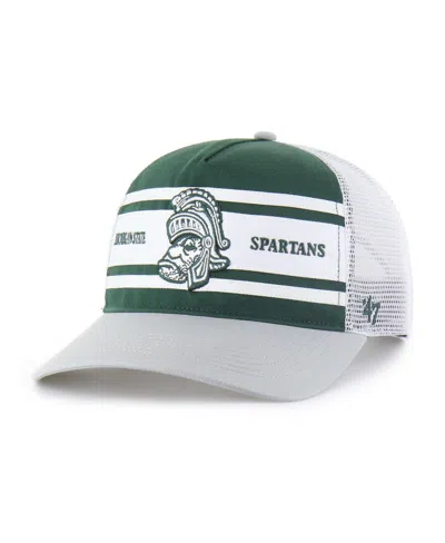 47 Brand Kids' Big Boys And Girls Green/gray Michigan State Spartans Super Stripe Hitch Adjustable Trucker Hat