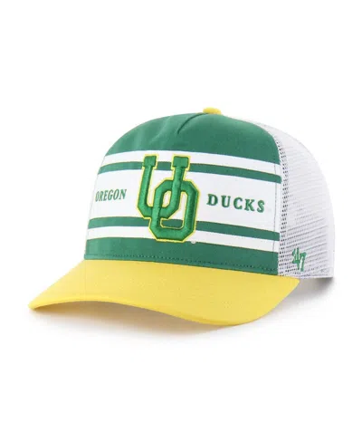 47 Brand Kids' Big Boys And Girls Green/yellow Oregon Ducks Super Stripe Hitch Adjustable Trucker Hat