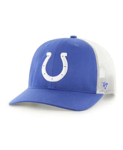 47 Brand Kids' Big Boys And Girls Indianapolis Colts Structured Cotton Twill Trucker Hat In Blue