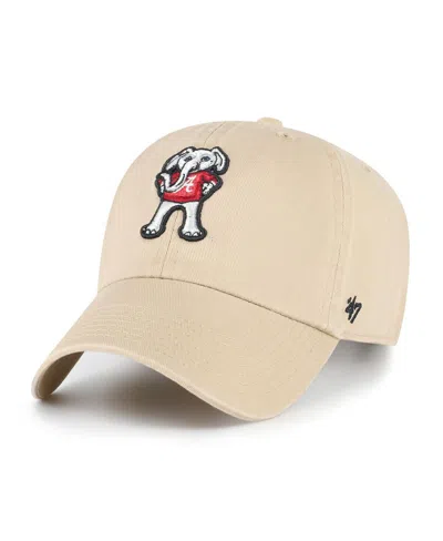 47 Brand Kids' Big Boys And Girls Khaki Alabama Crimson Tide Clean Up Adjustable Hat In Neutral