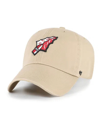 47 Brand Kids' Big Boys And Girls Khaki Florida State Seminoles Clean Up Adjustable Hat In Neutral