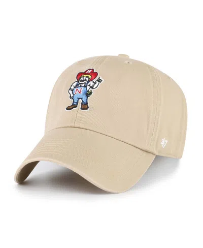 47 Brand Kids' Big Boys And Girls Khaki Nebraska Huskers Clean Up Adjustable Hat In Brown