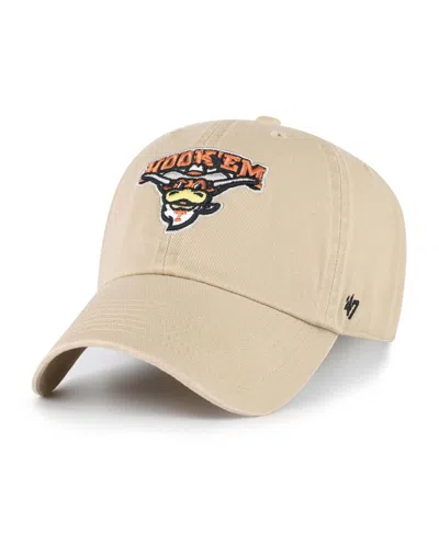 47 Brand Kids' Big Boys And Girls Khaki Texas Longhorns Clean Up Adjustable Hat In Brown