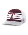 47 Brand Big Boys And Girls Maroon/gray Texas A&m Aggies Super Stripe Hitch Adjustable Trucker Hat In White