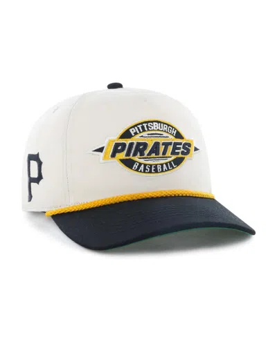 47 Brand Kids' Big Boys And Girls Natural/black Pittsburgh Pirates Frame Out Hitch Adjustable Hat