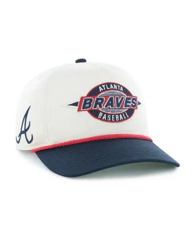 47 Brand Kids' Big Boys And Girls Natural/navy Atlanta Braves Frame Out Hitch Adjustable Hat In Multi