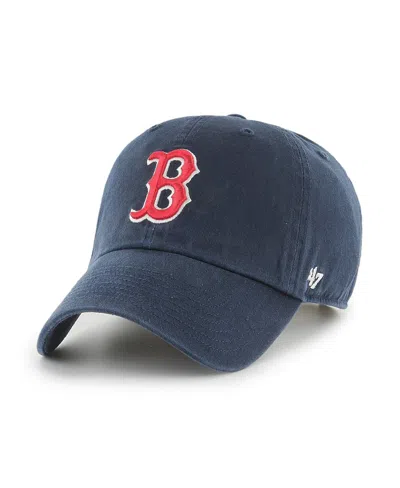 47 Brand Kids' Big Boys And Girls Navy Boston Red Sox Clean Up Adjustable Hat In Blue