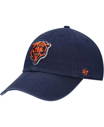 47 Brand Big Boys And Girls Navy Chicago Bears Mascot Logo Clean Up Adjustable Hat In Blue