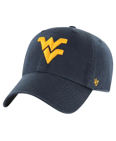 47 Brand Big Boys And Girls Navy West Virginia Mountaineers Clean Up Adjustable Hat