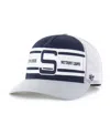 47 Brand Big Boys And Girls Navy/gray Penn State Nittany Lions Super Stripe Hitch Adjustable Trucker Hat In Gray