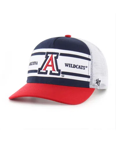 47 Brand Kids' Big Boys And Girls Navy/red Arizona Wildcats Super Stripe Hitch Adjustable Trucker Hat In Multi