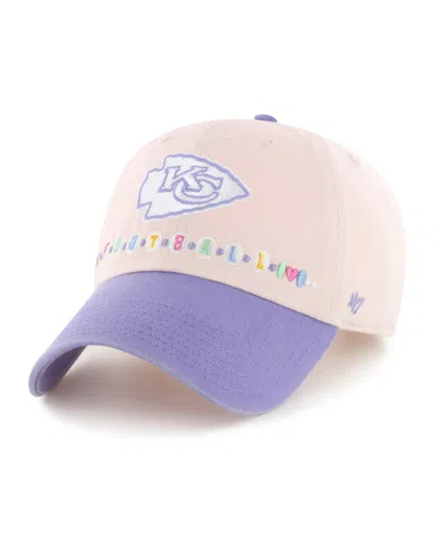 47 Brand Kids' Big Boys' And Girls' Pink/purple Kansas City Chiefs Friendship Bracelet Clean Up Adjustable Hat