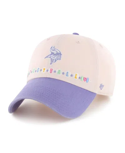 47 Brand Kids' Big Boys' And Girls' Pink/purple Minnesota Vikings Friendship Bracelet Clean Up Adjustable Hat
