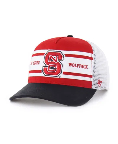 47 Brand Kids' Big Boys And Girls Red/black Nc State Wolfpack Super Stripe Hitch Adjustable Trucker Hat In Multi