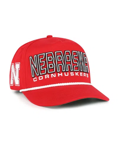 47 Brand Kids' Big Boys And Girls Scarlet Nebraska Huskers Byline Hitch Adjustable Hat In Black