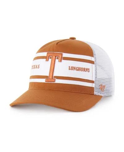 47 Brand Kids' Big Boys And Girls Texas Orange/white Texas Longhorns Super Stripe Hitch Adjustable Trucker Hat