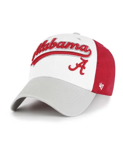 47 Brand Kids' Big Boys And Girls White Alabama Crimson Tide Scooter Clean Up Adjustable Hat In Multi