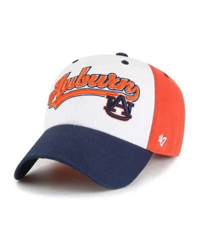 47 Brand Kids' Big Boys And Girls White Auburn Tigers Scooter Clean Up Adjustable Hat In Multi