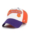 47 Brand Big Boys And Girls White Clemson Tigers Scooter Clean Up Adjustable Hat In Multi