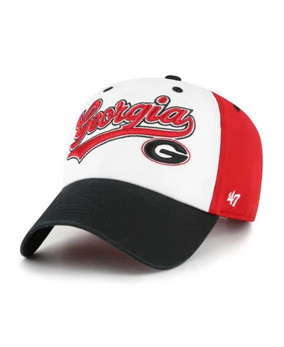 47 Brand Kids' Big Boys And Girls White Georgia Bulldogs Scooter Clean Up Adjustable Hat