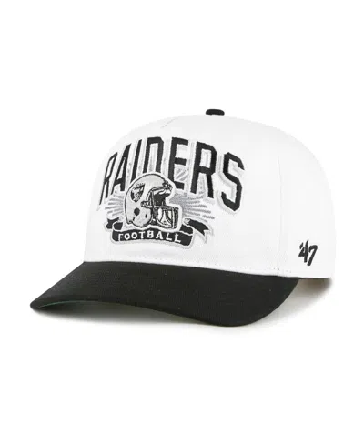 47 Brand Kids' Big Boys And Girls White/black Las Vegas Raiders Prime Play Hitch Adjustable Hat