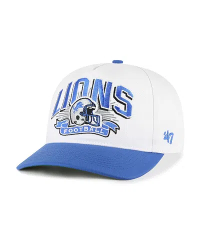 47 Brand Kids' Big Boys And Girls White/blue Detroit Lions Prime Play Hitch Adjustable Hat