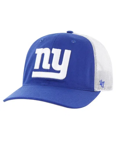 47 Brand Kids' Big Boys And Girlsâ Royal/white New York Giants Trucker Adjustable Hat In Blue