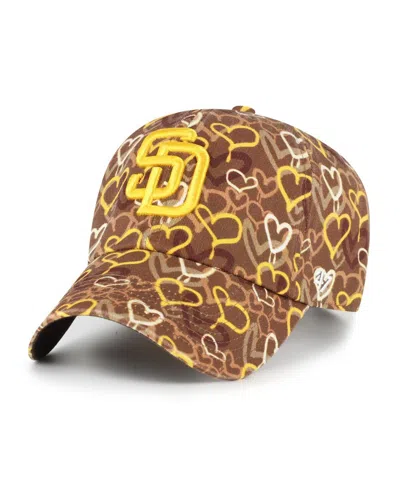 47 Brand Kids' Big Girls Brown San Diego Padres Mural Clean Up Adjustable Hat In Multi