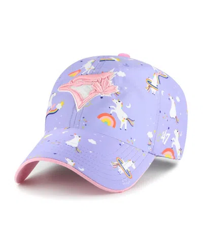 47 Brand Kids' Big Girls Lavender Toronto Blue Jays Unicorn Clean Up Adjustable Hat In Purple
