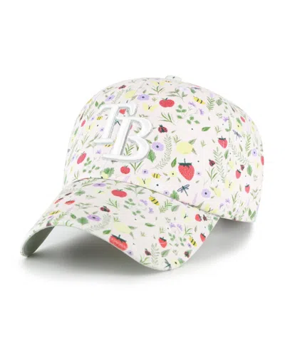 47 Brand Kids' Big Girls Light Pink Tampa Bay Rays Posey Clean Up Adjustable Hat In White