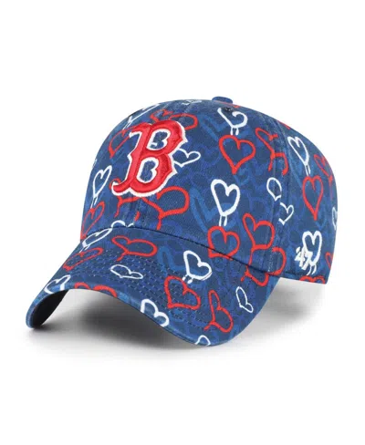 47 Brand Kids' Big Girls Navy Boston Red Sox Mural Clean Up Adjustable Hat In Blue
