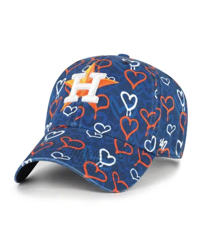 47 Brand Kids' Big Girls Navy Houston Astros Mural Clean Up Adjustable Hat In Blue