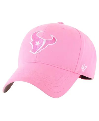 47 Brand Kids' Big Girls Pink Houston Texans Rose Mvp Adjustable Hat