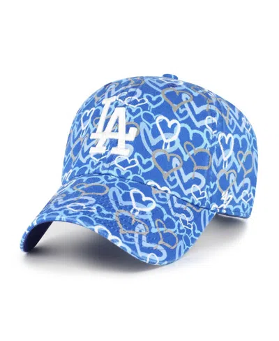 47 Brand Kids' Big Girls Royal Los Angeles Dodgers Mural Clean Up Adjustable Hat In Blue