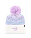 47 Brand Big Girls White Toronto Blue Jays Elsa Cuffed With Pom Knit Hat In White