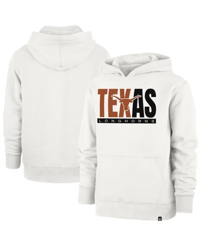 47 Brand Kids' Boys' And Girls' Block Text Screen Print Graphics Kangaroo Pocket Long-sleeve Hoodie In White
