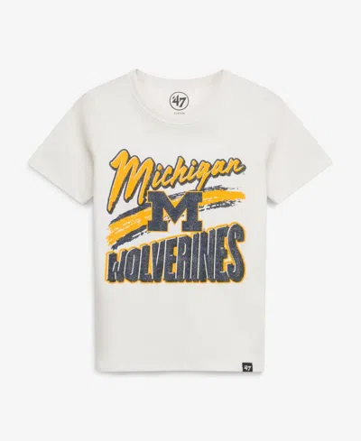 47 Brand Kids' Boys' And Girls' Michigan Wolverines Dime Time Franklin Graphic T-shirt In Neutral