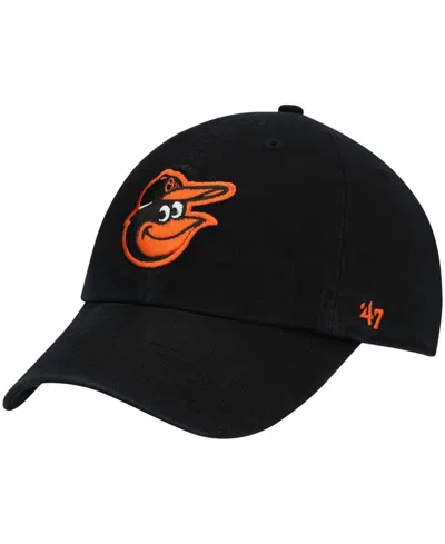 47 Brand Kids' Boys Black Baltimore Orioles Team Logo Clean Up Adjustable Hat