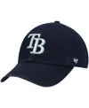 47 Brand Boys Navy Tampa Bay Rays Team Logo Clean Up Adjustable Hat In Navy