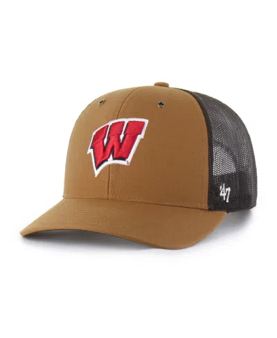 47 Brand Carhartt X '47 Men's And Women's Brown Wisconsin Badgers Trucker Adjustable Hat