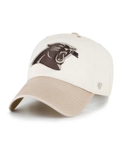 47 Brand Carolina Panthers Clean Up Adjustable Unstructured Relaxed-fit Cap In Natural,tan