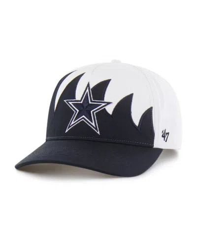 47 Brand Dallas Cowboys Jagged Adjustable Baseball Cap In White,navy