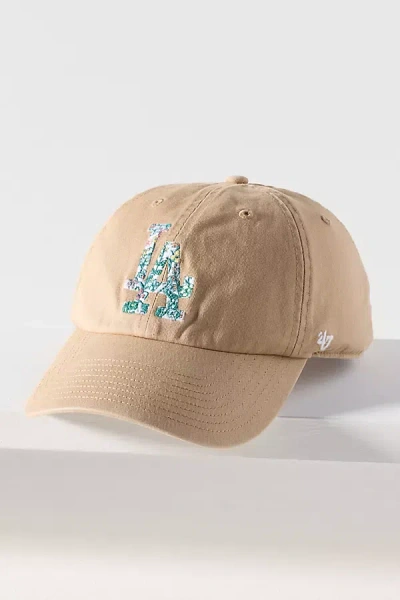 47 Brand Floral Cotton Baseball Cap In Beige
